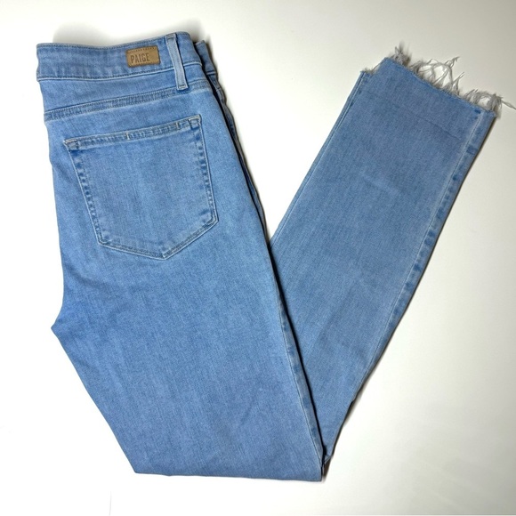 Paige Women's Skyline Ankle Peg Light Blue Distressed Jeans Size- 29 - Picture 8 of 11
